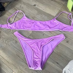 purple velvet tringal bikini